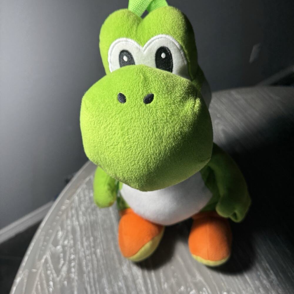 Yoshi Plush Backpack Adjustable Straps & Zippered Compartment Kids Bag Travel